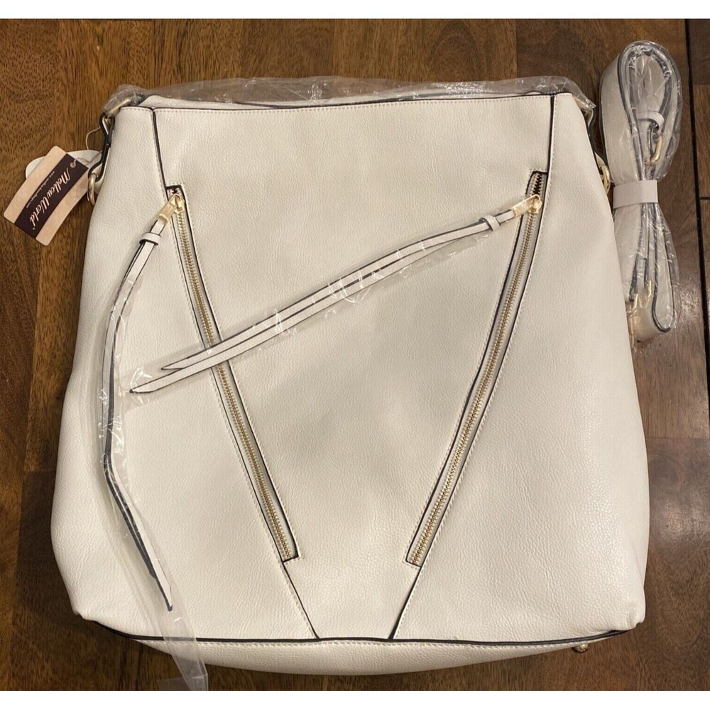 New with tags Mellow World Handbag White Pebble Vegan Leather Tote Shoulder Bag